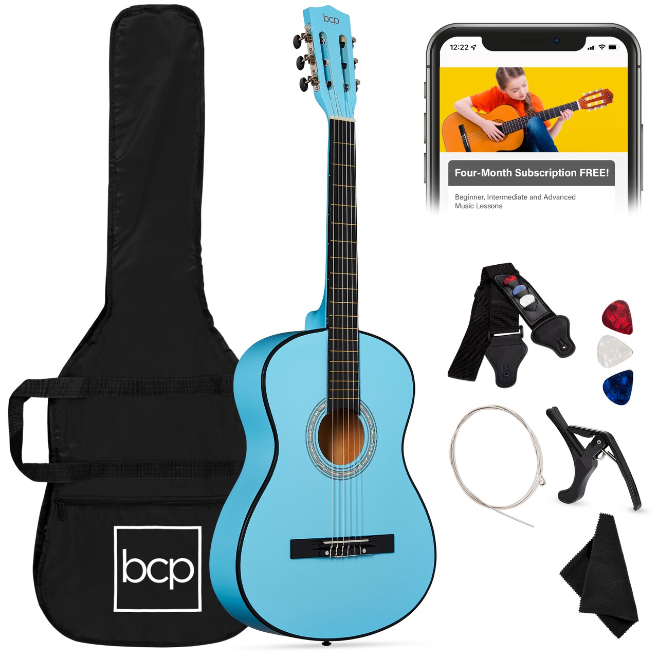 Best Choice Products 38in Beginner Acoustic Guitar Starter Kit w/ Gig Bag, Strap, Strings
